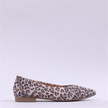 Paul Green Pointed Low Heel Ballet Flat - Animal Print
